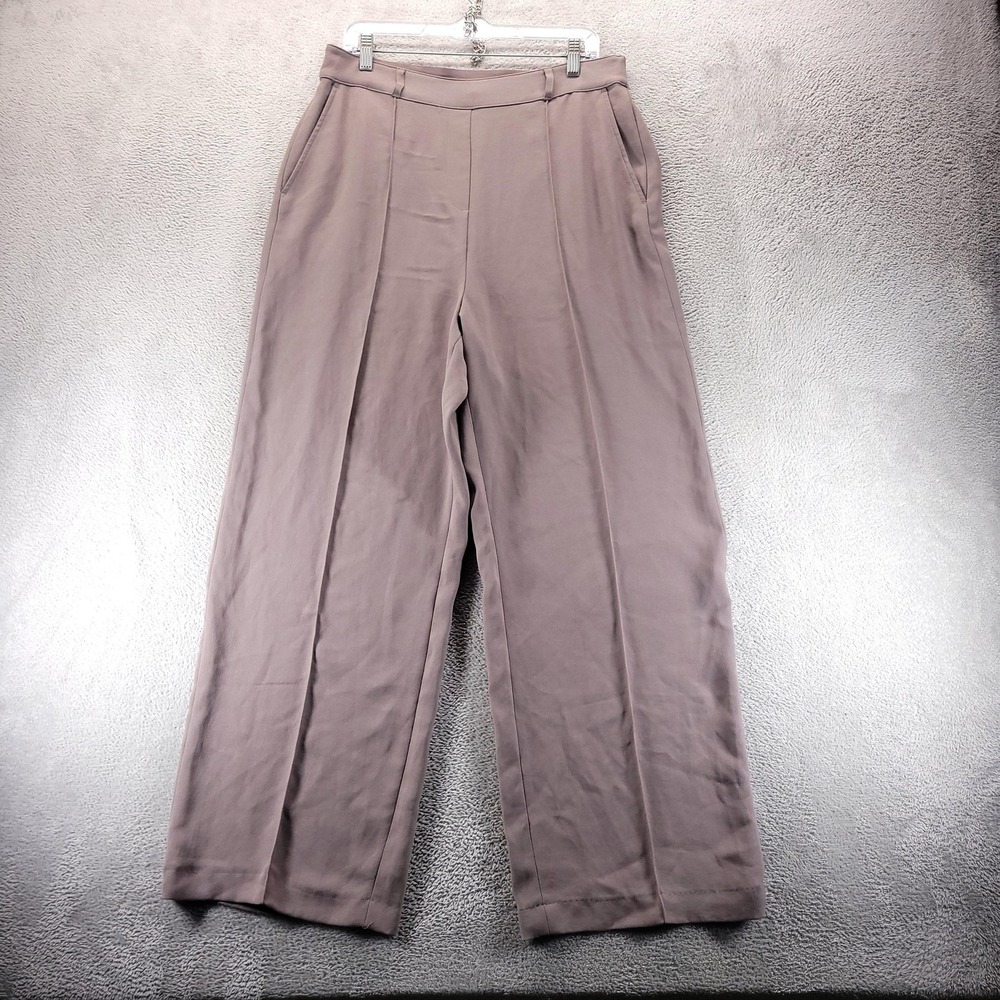 Spanx Pants Womens XL Brown Carefree Crepe Straight Leg Trousers 20911T Pockets